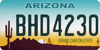 AZ license plate BHD4230