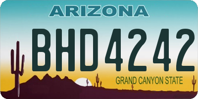 AZ license plate BHD4242