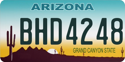 AZ license plate BHD4248