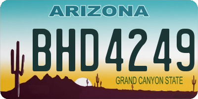AZ license plate BHD4249