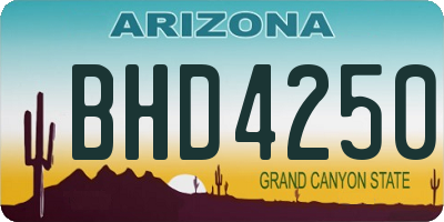 AZ license plate BHD4250