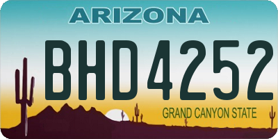 AZ license plate BHD4252