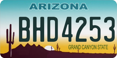 AZ license plate BHD4253