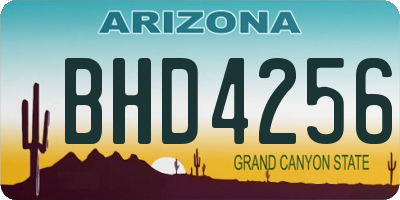 AZ license plate BHD4256