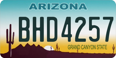 AZ license plate BHD4257