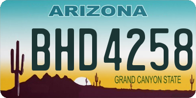 AZ license plate BHD4258