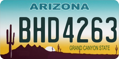 AZ license plate BHD4263