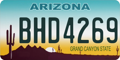 AZ license plate BHD4269