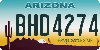 AZ license plate BHD4274