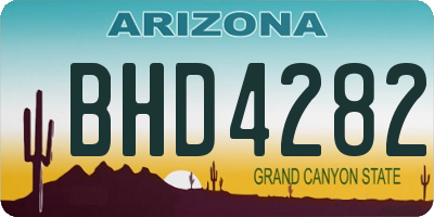 AZ license plate BHD4282
