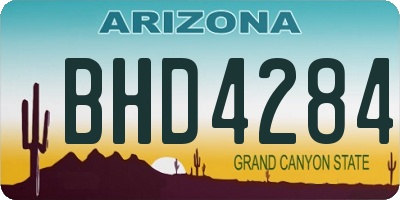 AZ license plate BHD4284
