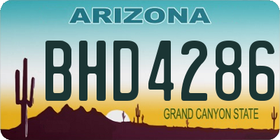AZ license plate BHD4286