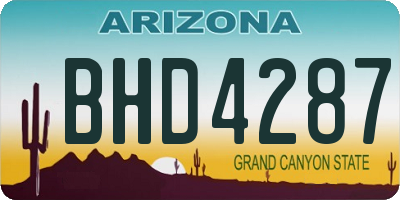 AZ license plate BHD4287