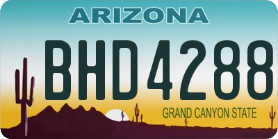 AZ license plate BHD4288
