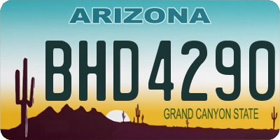 AZ license plate BHD4290