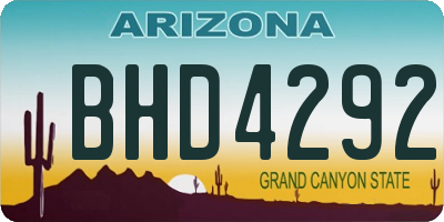 AZ license plate BHD4292