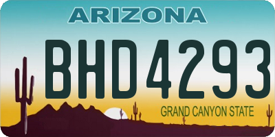 AZ license plate BHD4293