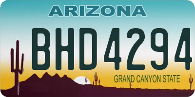 AZ license plate BHD4294