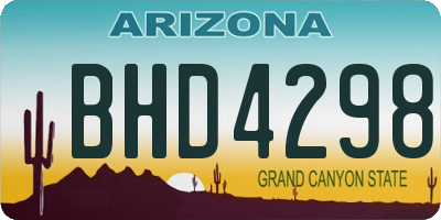 AZ license plate BHD4298