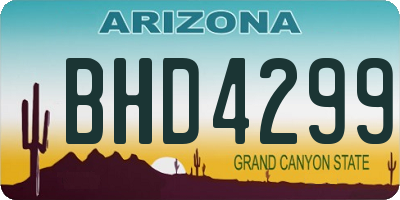 AZ license plate BHD4299
