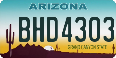 AZ license plate BHD4303