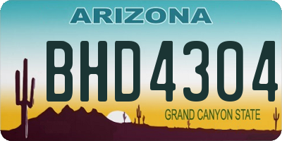 AZ license plate BHD4304