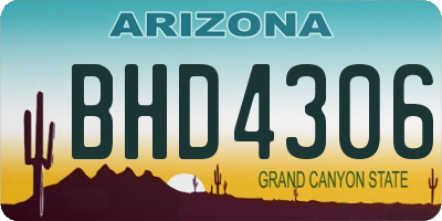 AZ license plate BHD4306