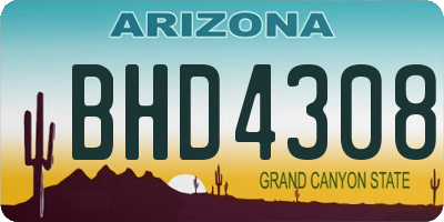 AZ license plate BHD4308
