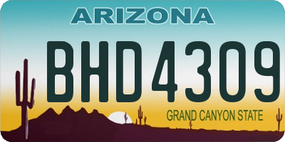 AZ license plate BHD4309