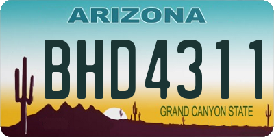 AZ license plate BHD4311