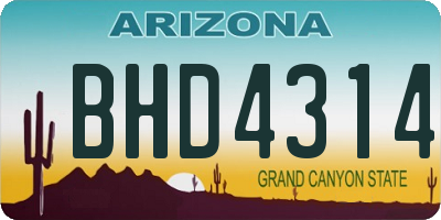 AZ license plate BHD4314
