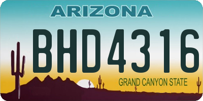 AZ license plate BHD4316