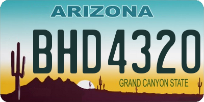 AZ license plate BHD4320