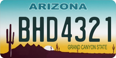AZ license plate BHD4321