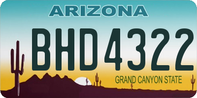 AZ license plate BHD4322