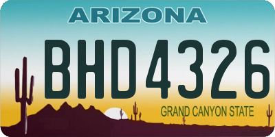 AZ license plate BHD4326
