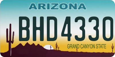 AZ license plate BHD4330