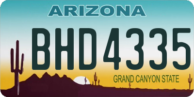 AZ license plate BHD4335