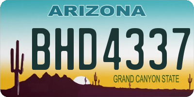 AZ license plate BHD4337