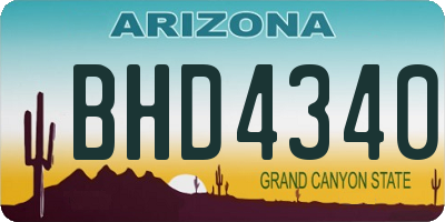 AZ license plate BHD4340