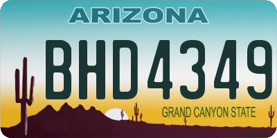 AZ license plate BHD4349