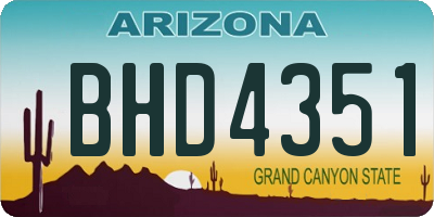 AZ license plate BHD4351