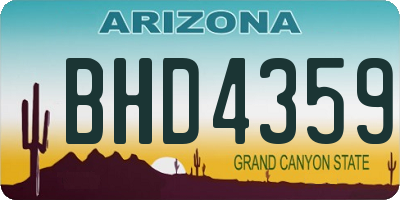 AZ license plate BHD4359