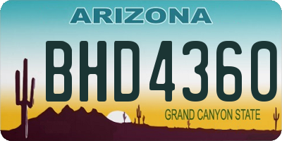 AZ license plate BHD4360