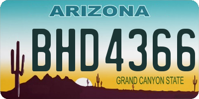AZ license plate BHD4366