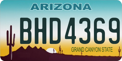 AZ license plate BHD4369