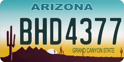 AZ license plate BHD4377