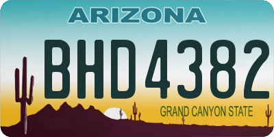 AZ license plate BHD4382