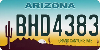 AZ license plate BHD4383