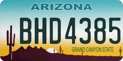 AZ license plate BHD4385
